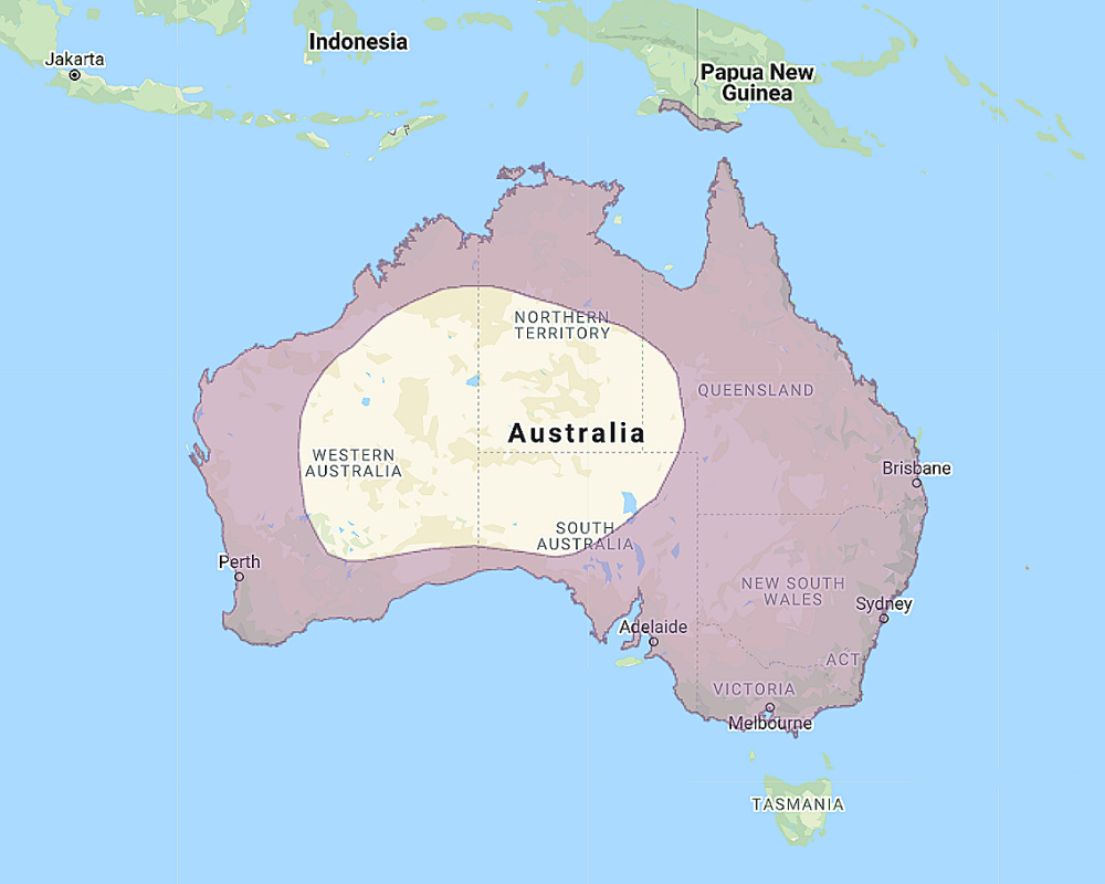 Range of Australian Masked Owl (Tyto novaehollandiae)