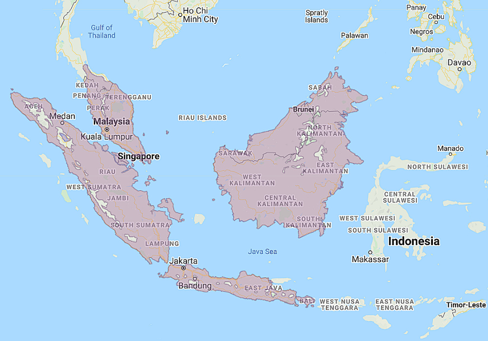 Range of Barred Eagle Owl (Bubo sumatranus)