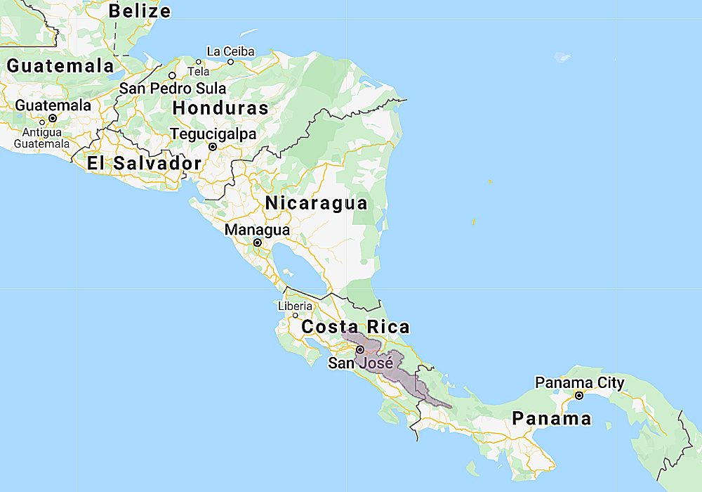 Range of Costa Rican Pygmy Owl (Glaucidium costaricanum)