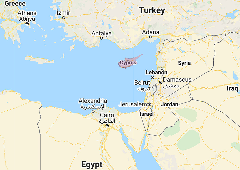 Range of Cyprus Scops Owl (Otus cyprius)