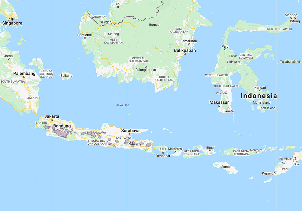 Range of Javan Scops Owl (Otus angelinae)