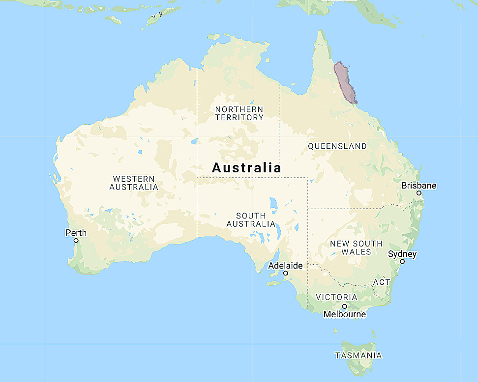 Range of Lesser Sooty Owl (Tyto multipunctata)