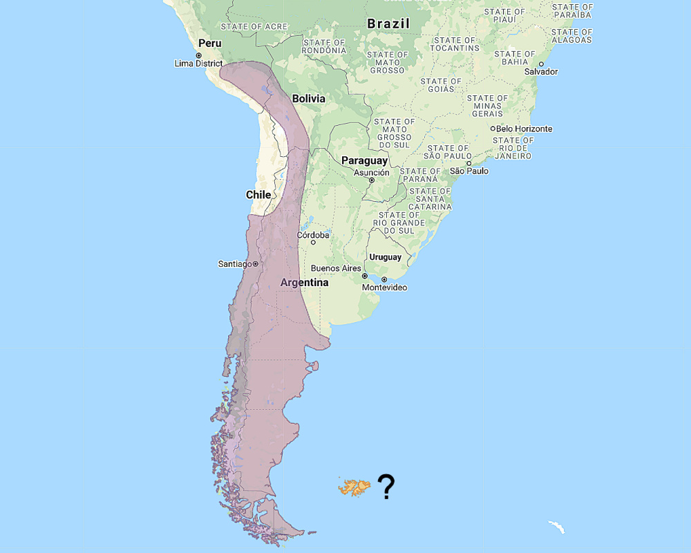 Range of Magellanic Horned Owl (Bubo magellanicus)