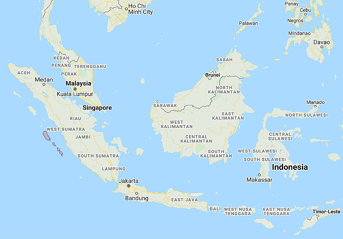 Range of Mentawai Scops Owl (Otus mentawi)