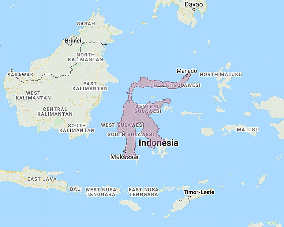 Range of Minahassa Masked Owl (Tyto inexspectata)