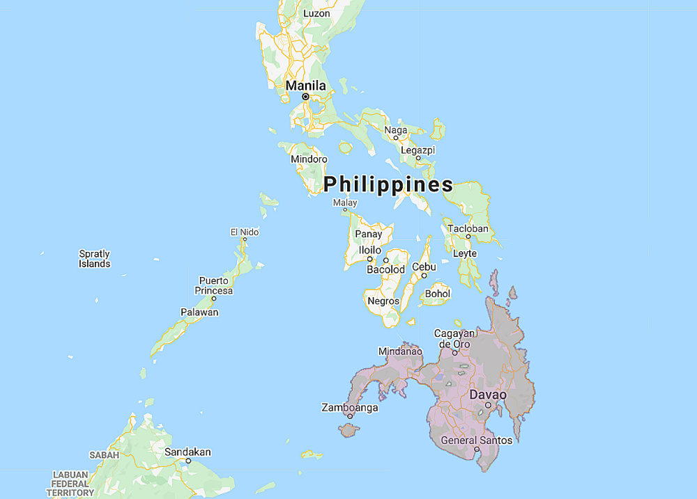 Range of Mindanao Hawk Owl (Ninox spilocephala)