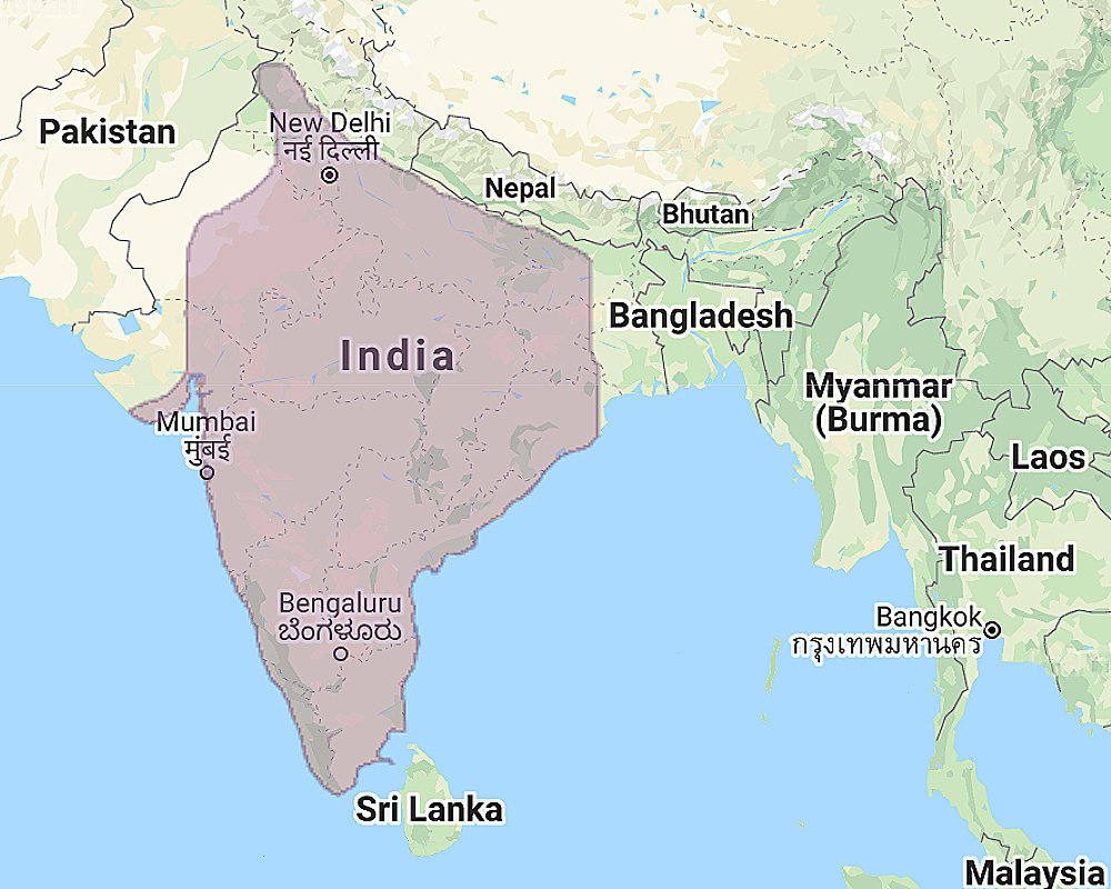 Range of Mottled Wood Owl (Strix ocellata)