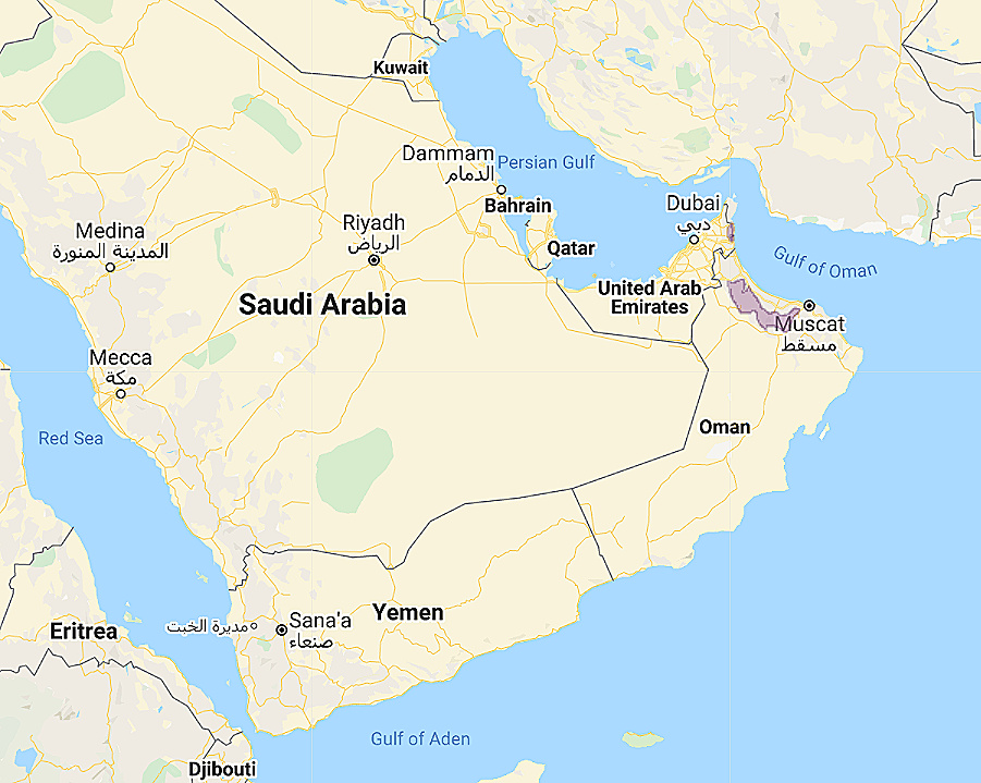 Range of Omani Owl (Strix butleri)