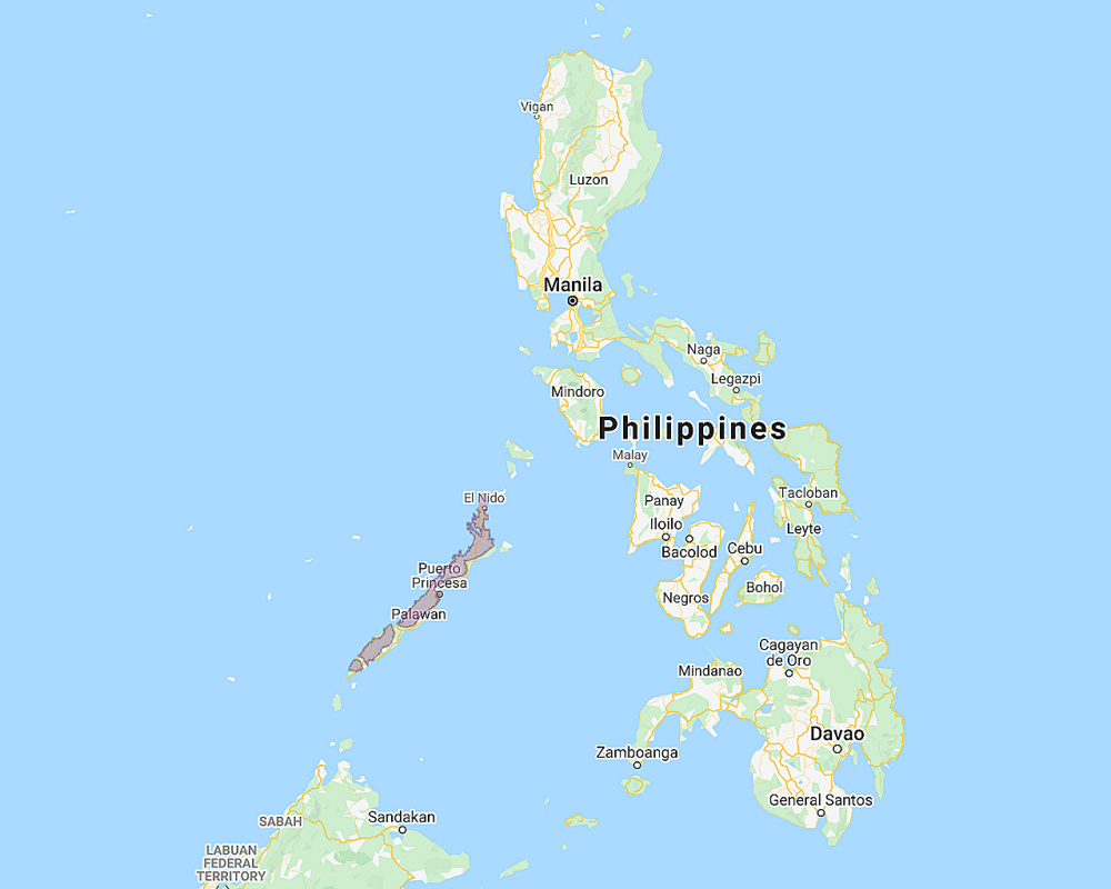 Range of Palawan Scops Owl (Otus fuliginosus)