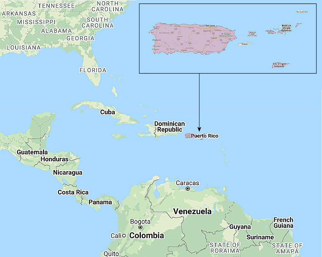 Range of Puerto Rican Screech Owl (Megascops nudipes)