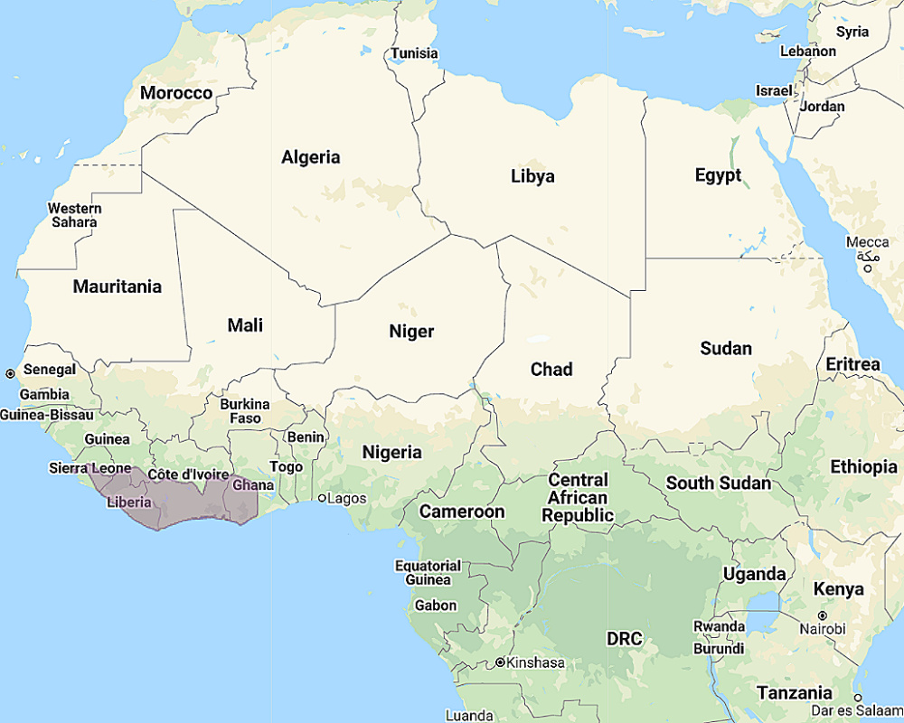 Range of Rufous Fishing Owl (Scotopelia ussheri)