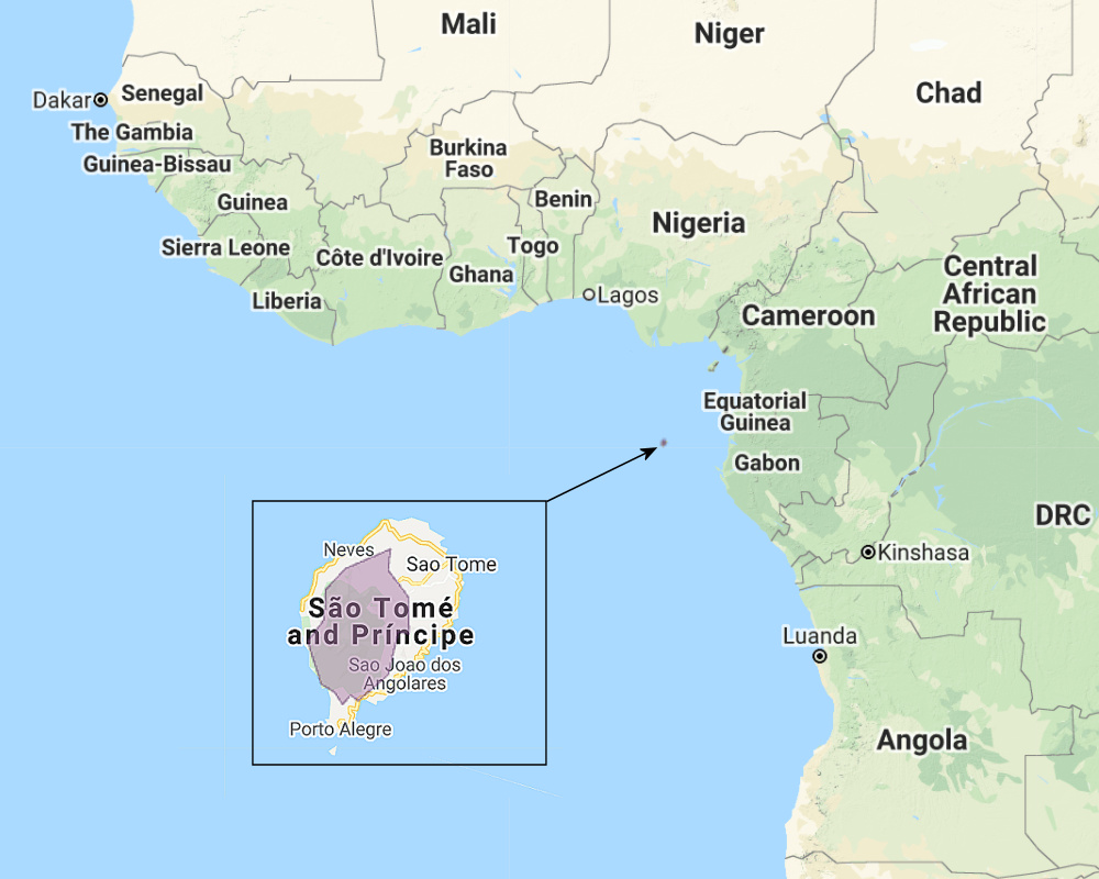 Range of São Tomé Scops Owl (Otus hartlaubi)