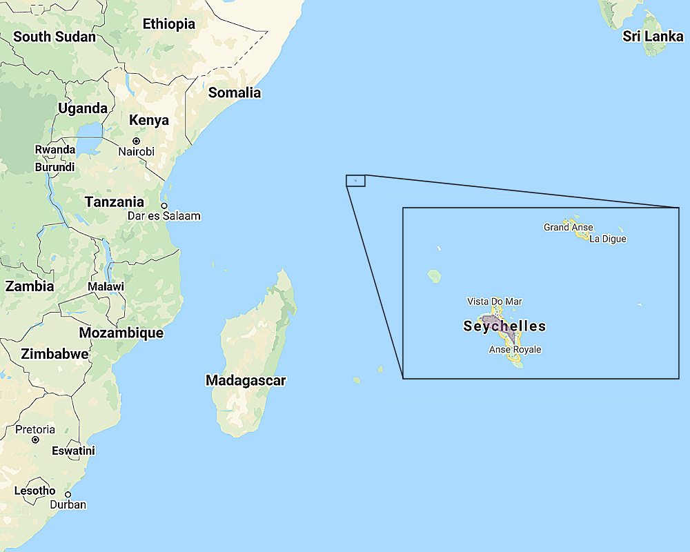 Range of Seychelles Scops Owl (Otus insularis)