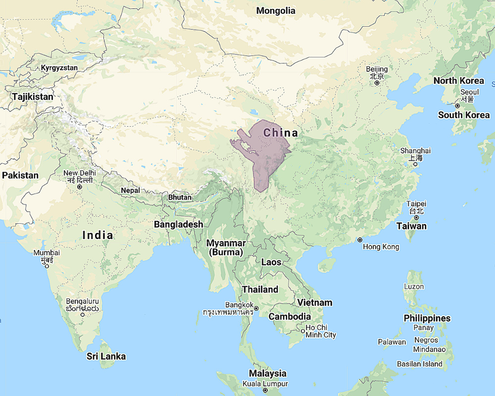 Range of Sichuan Wood Owl (Strix davidi)