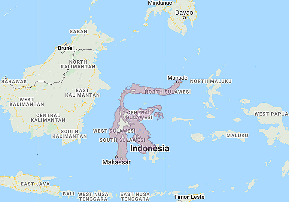 Range of Sulawesi Masked Owl (Tyto rosenbergii)