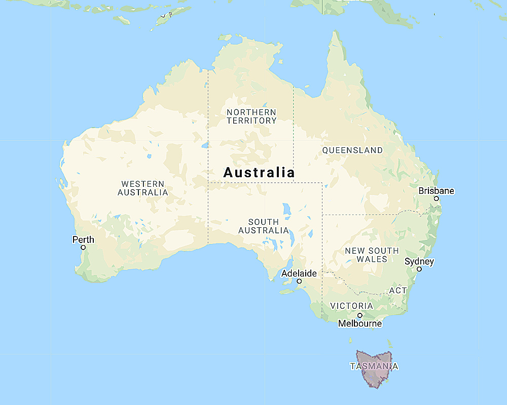 Range of Tasmanian Masked Owl (Tyto castanops)