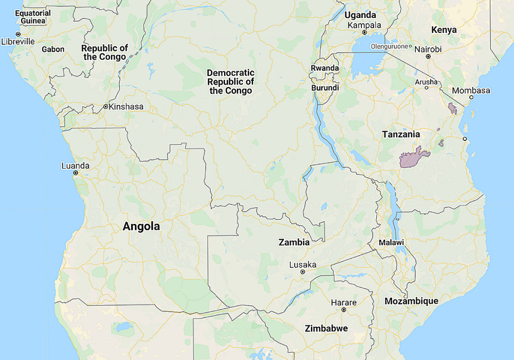 Range of Usambara Eagle Owl (Bubo vosseleri)